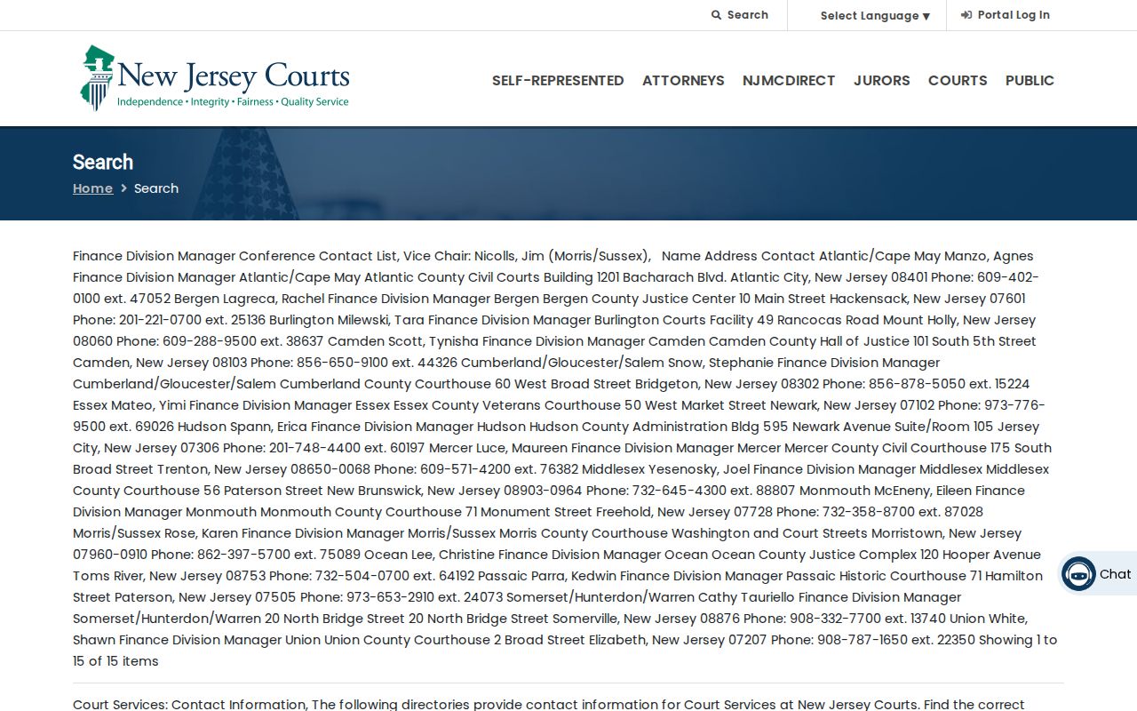 Fair Lawn residents directory New Jersey court case search categories