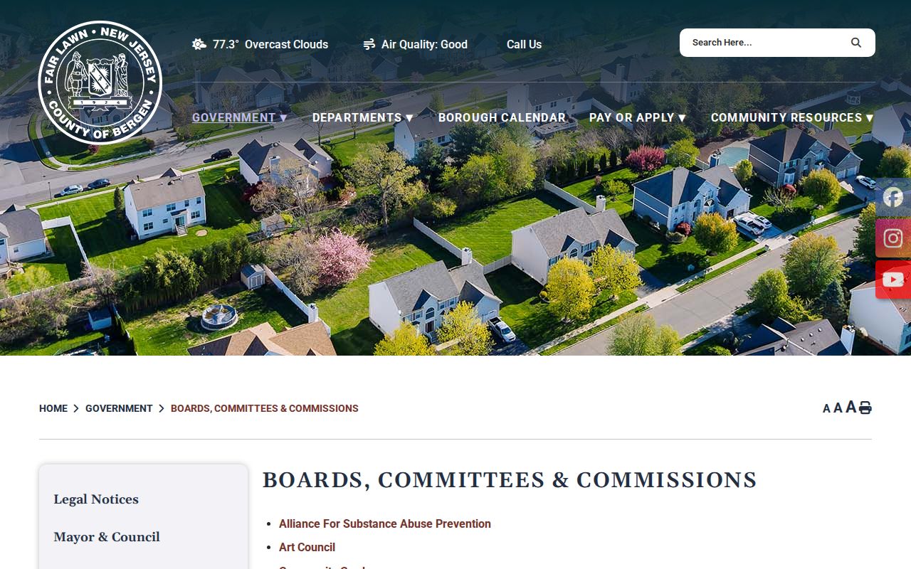 Fair Lawn neighbors boards and committees directory