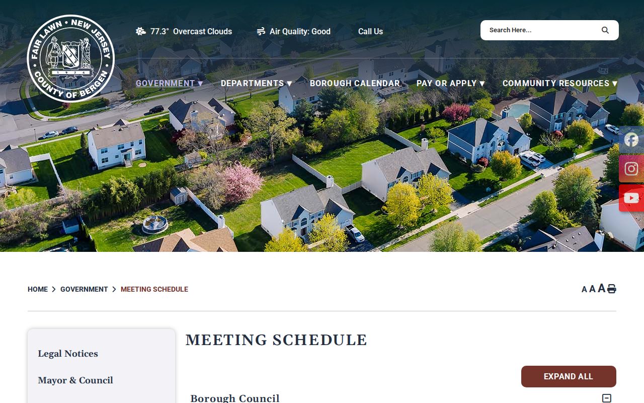 Fair Lawn neighbors public meeting schedule