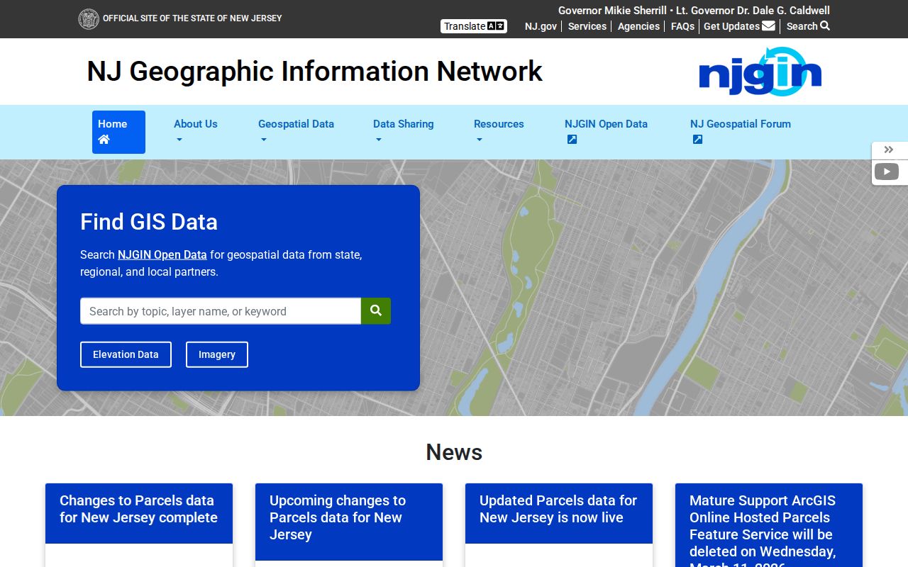 Fair Lawn ZIP code directory NJGIN parcel map entry point