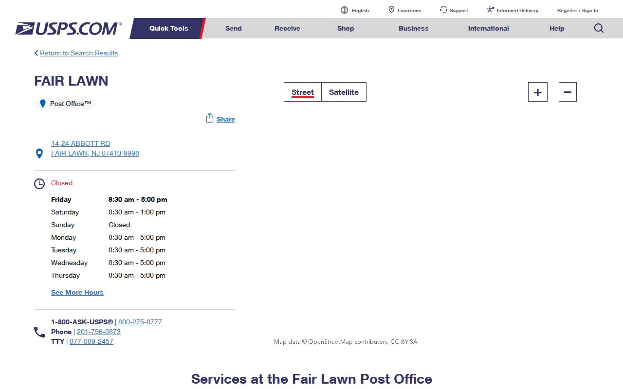 Fair Lawn ZIP code directory USPS Fair Lawn Post Office record